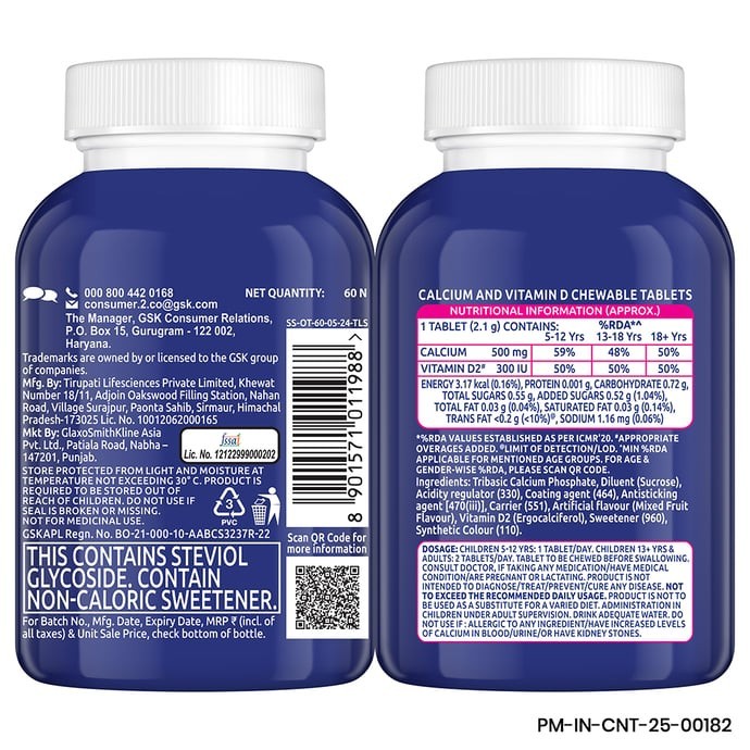 Centrum OstoCalcium Total Chewable 60 Tablets Strong Bone, Joint & Muscle Health