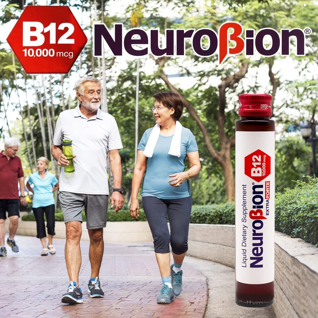 Neurobion Extra Forte B12 10,000 mcg Vials, Liquid – 0.85 Fl Oz (Pack of 10)
