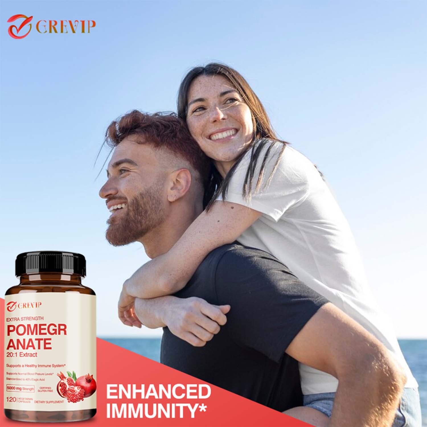 120pcs Pomegranate 5000mg – 40% Ellagic Acid – Heart Joint Support, Antioxidant