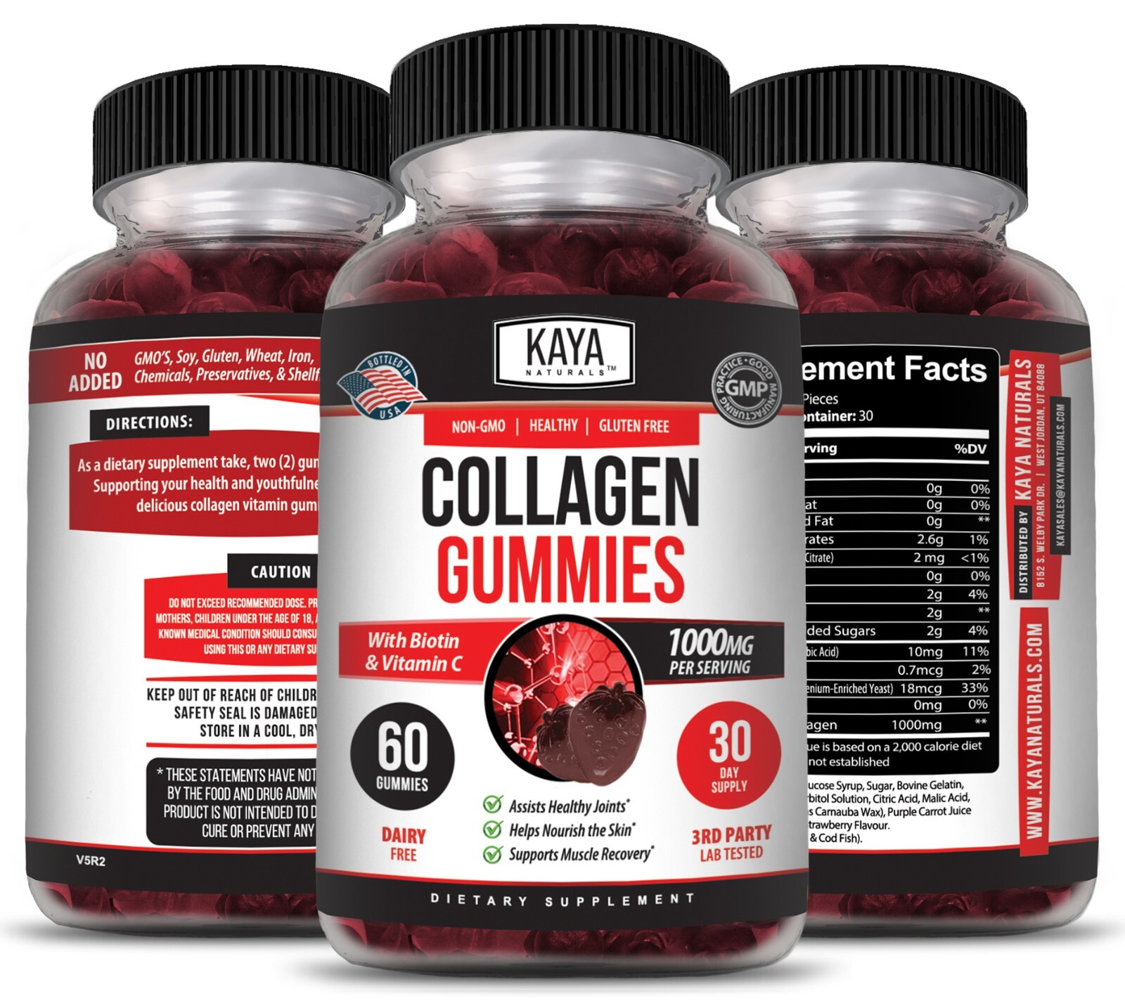 (2 Pack) Collagen Gummies for Hair Skin and Nail, Premium Collagen Supplement