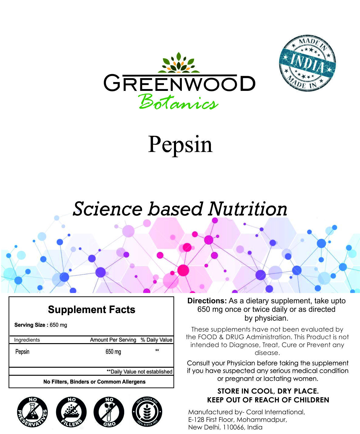 Pepsin Powder Support Healthy Digestion & Nutrient Absorption Free & Fast Ship