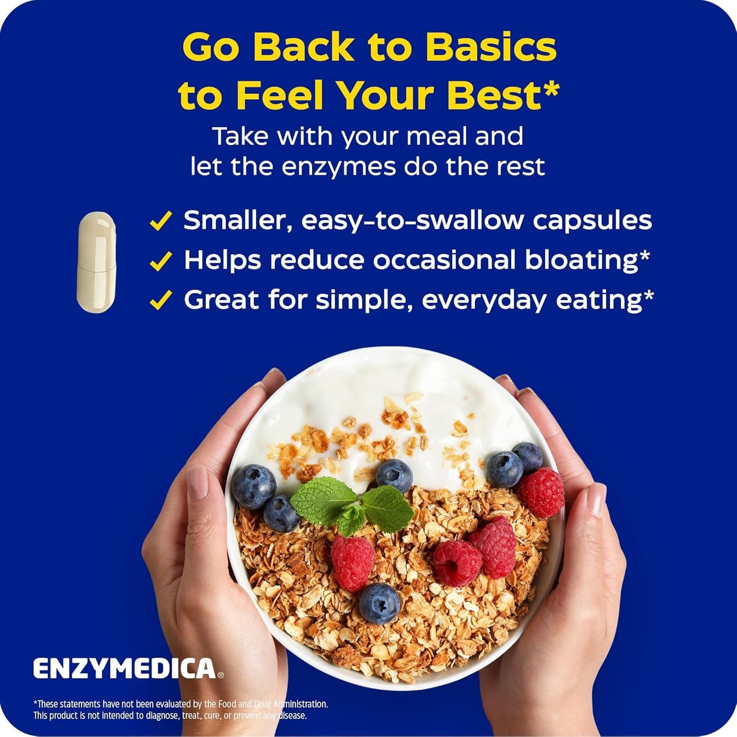 Enzymedica Digest Basic – Digestive Enzyme Supplement for Women & Men