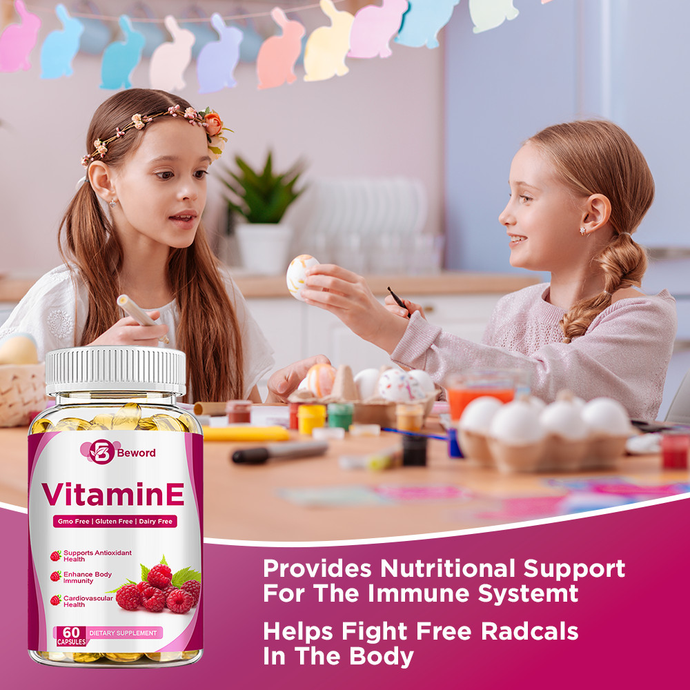 Vitamin E 400 IU 180mg Capsules Supports Skin Hair Immune & Eye Health