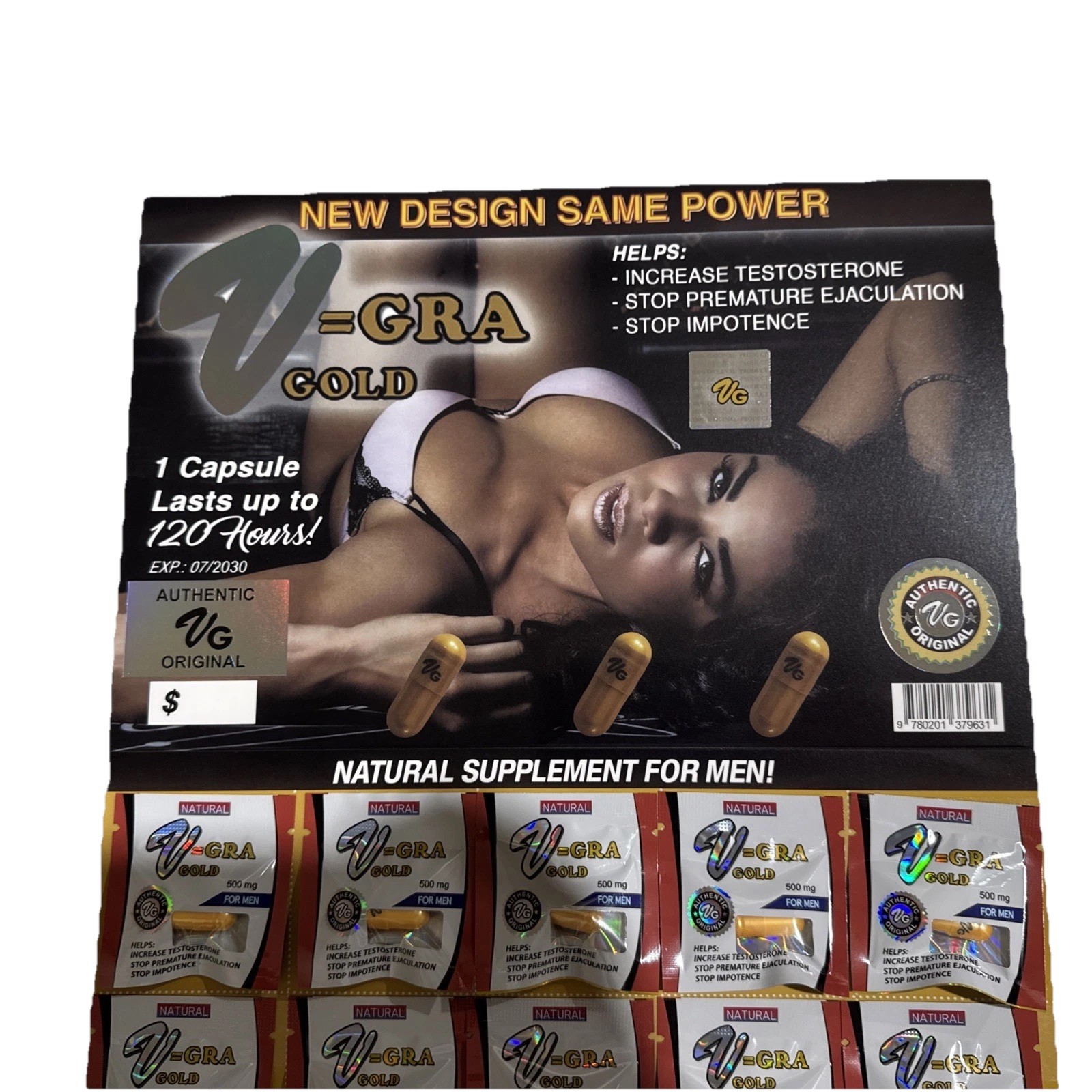 VG — V= GRA gold natural supplement for men – 20 COUNT – EXP 7/2028 vg vg
