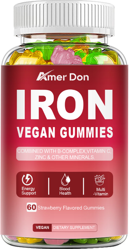 Iron Gummies – with Vitamin C – Energy and Immune Support Hemoglobin Production
