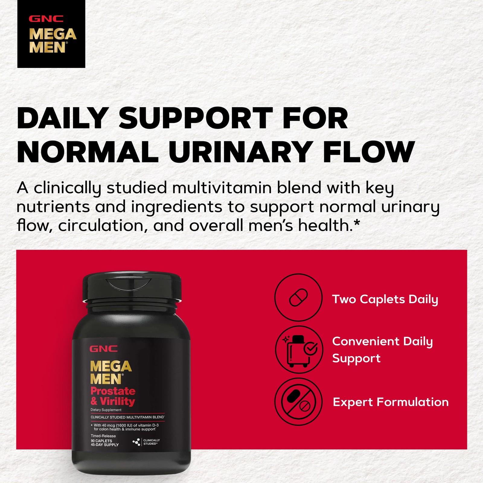 GNC Mega Men Prostate & Virility Multivitamin for Men, 90 Count