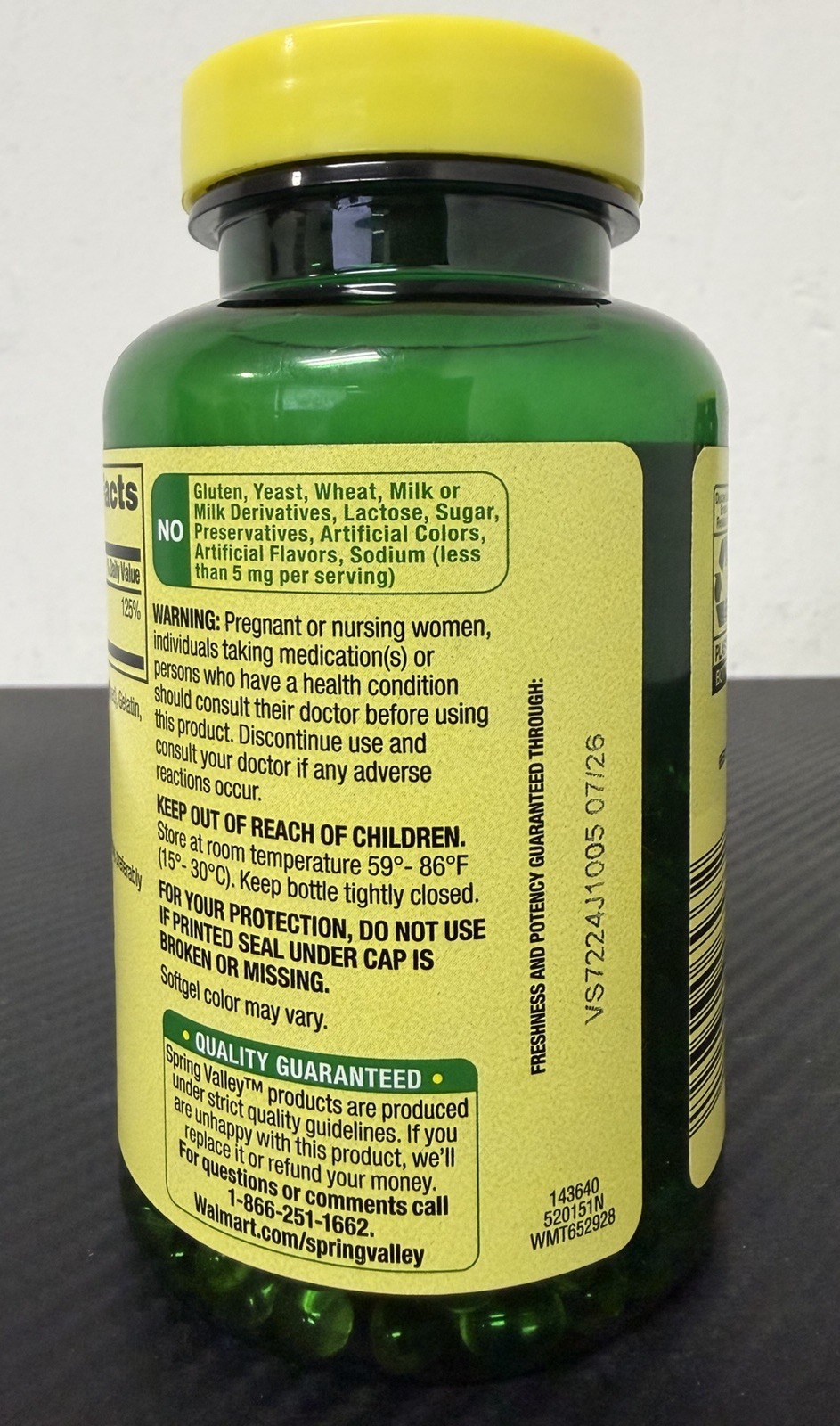 Spring Valley Vitamin D3 1000 IU Softgels, 450 Count – Expires: 07/2026 Sealed!