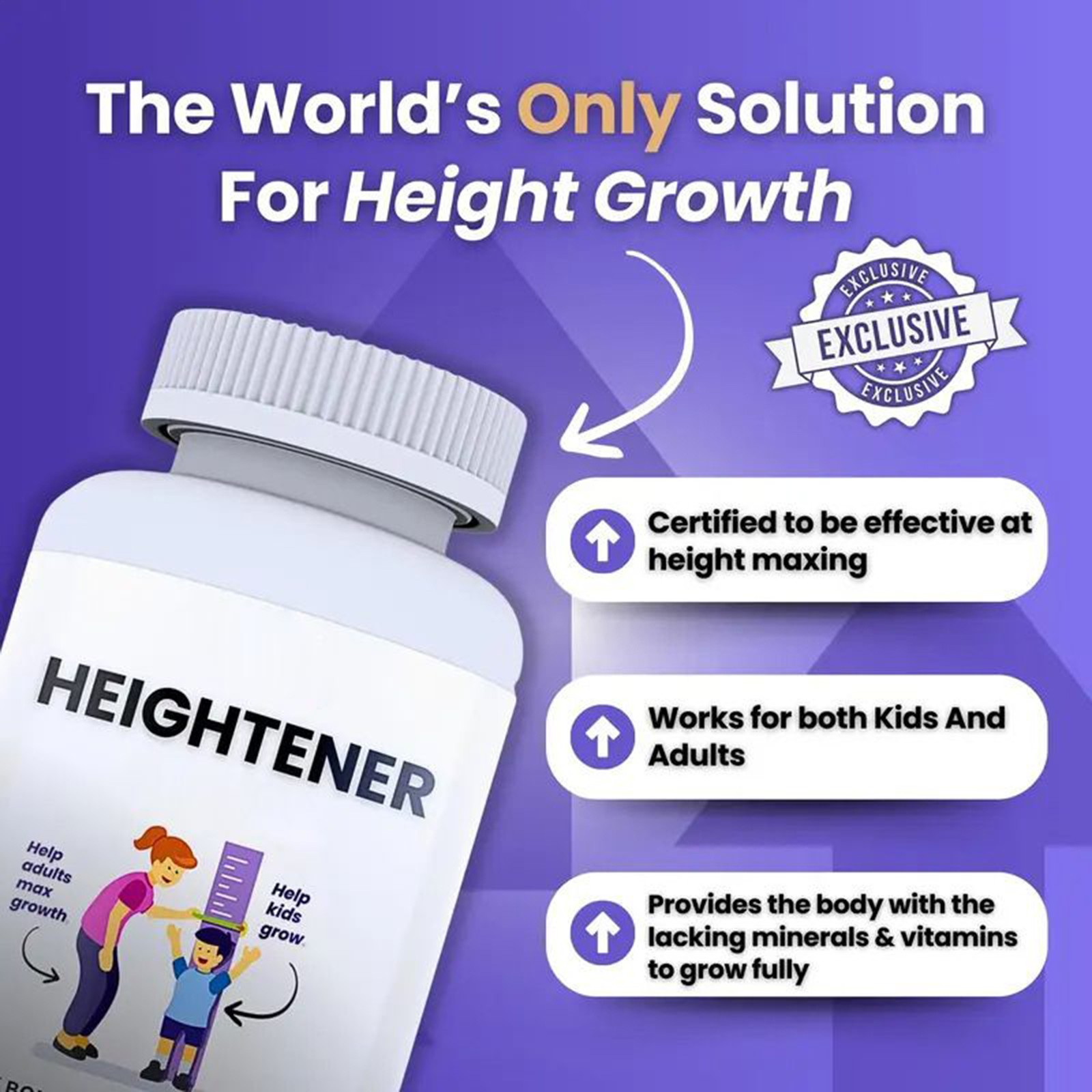Natural Height Growth Supplement for Kids, Teens and Adults Support Bone Growth