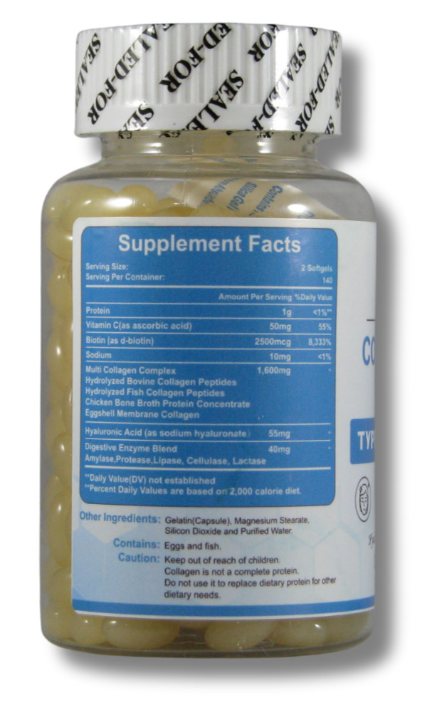 SIGNILIFE Multi Collagen Peptides for Women & Men Hydrolyzed Collagen 280 Softge