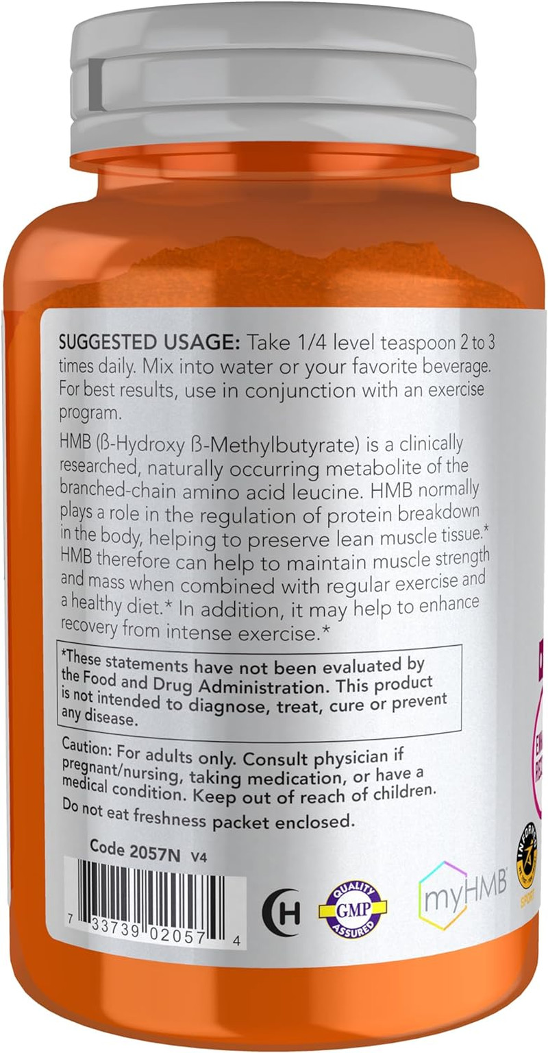 NOW Sports HMB (Β-Hydroxy Β-Methylbutyrate) Powder, Sports Recovery, 3.2 oz