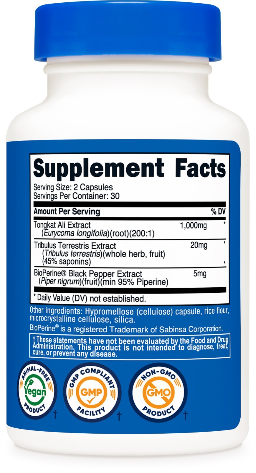 Nutricost Tong-kat Ali 500mg, 60 Capsules 200:1 Extract