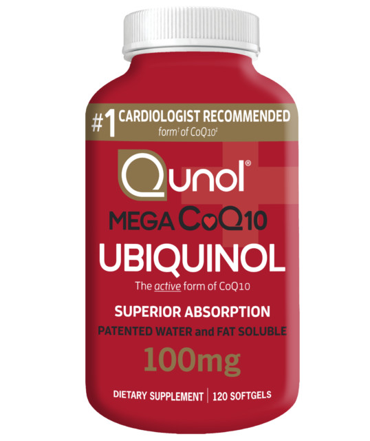 100mg 120 MO. Qunol Ubiquinol Softgels Mega CoQ10 Supplement Exp 2027