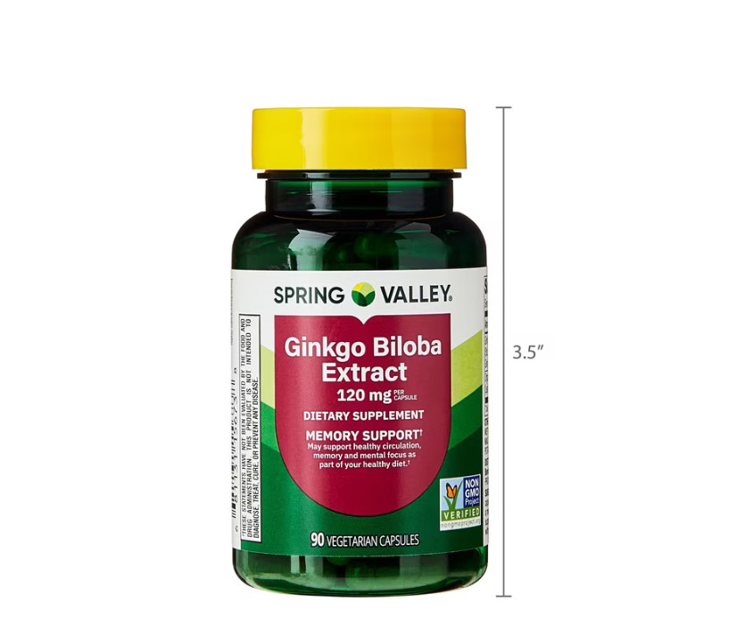 Spring Valley Ginkgo Biloba Extract Capsules (120 Mg), 90 Count, 3 PACK