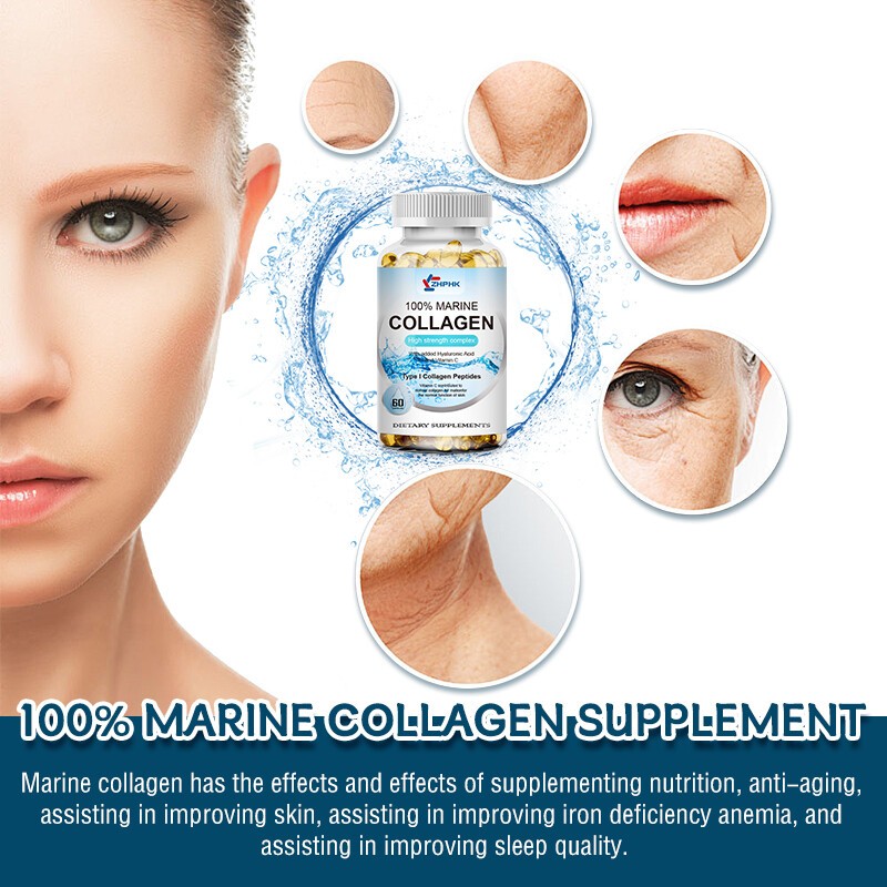 Marine Collagen Capsules,Hydrolysed Type I Collagen Peptides For Skin Hair Nails