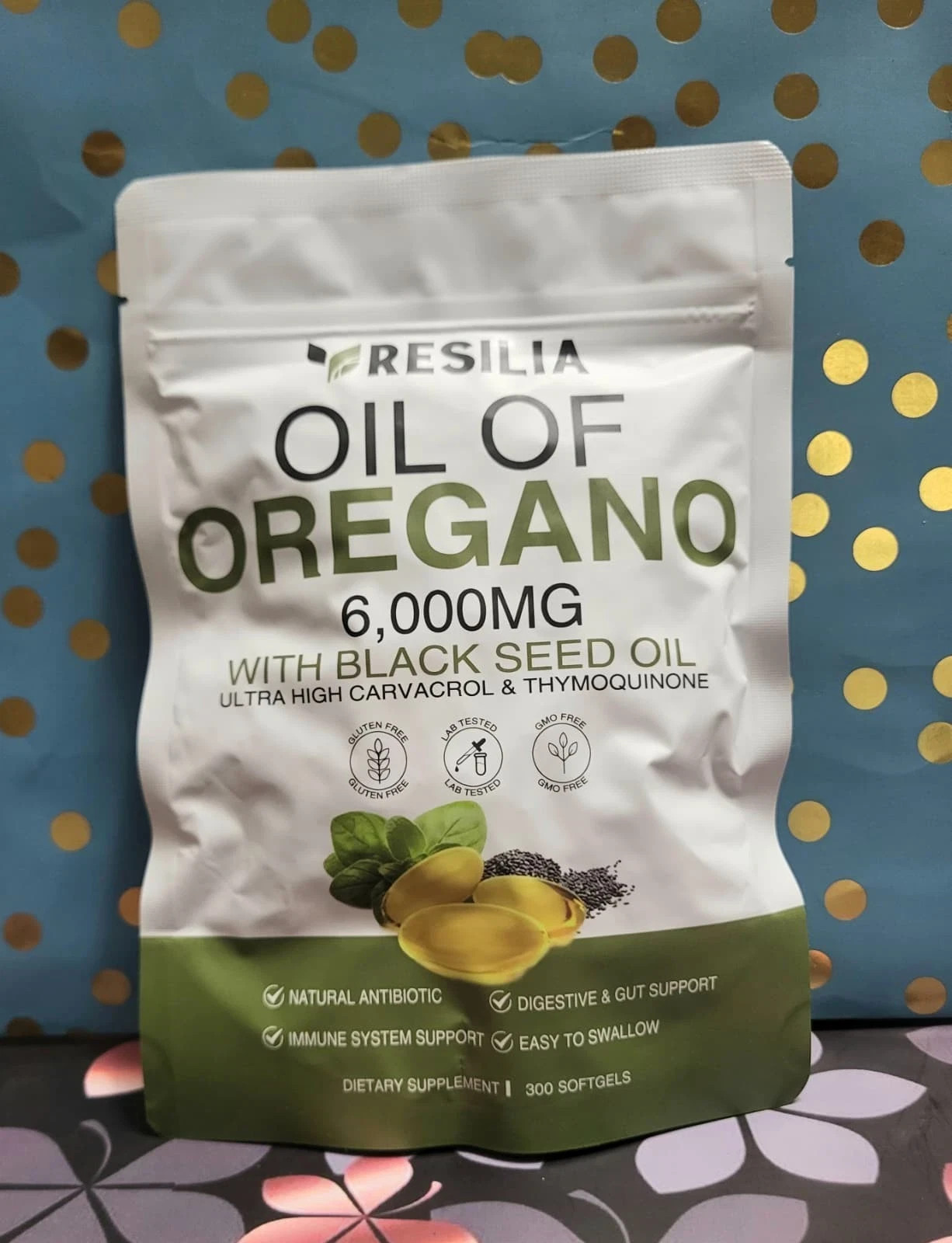 Resilia Oil of Oregano 6000mg with Black Seed Oil Softgels – 300 Capsules 1xPk