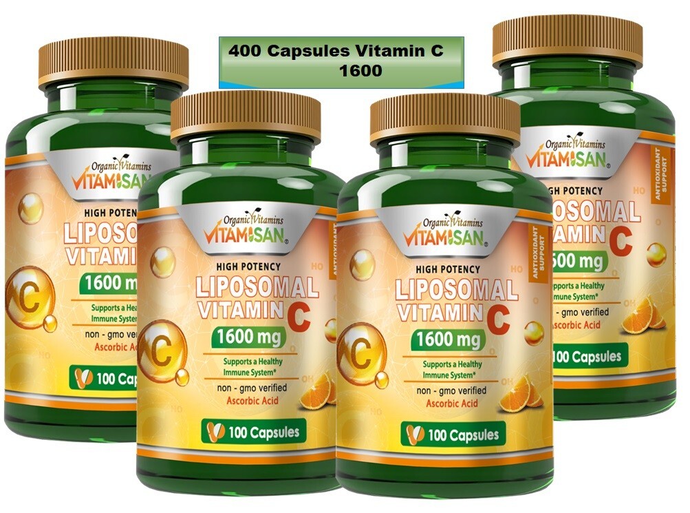 Vitamin C 1600 mg Support the Immune System 400capsules Fast Shipping liposomal
