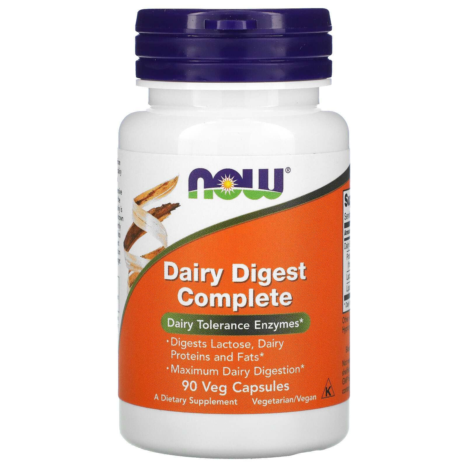 Now Foods Dairy Digest Complete 90 Veg Capsules GMP Quality Assured, Vegan,
