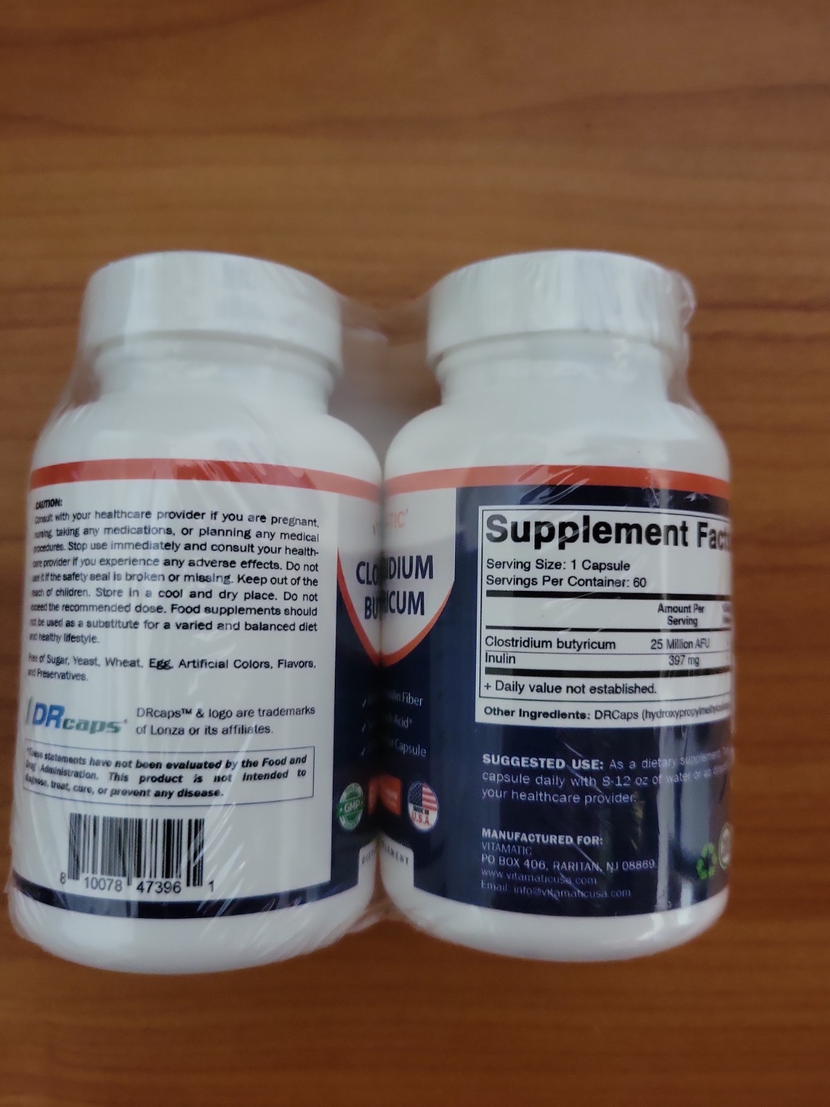 Vitamatic Clostridium butyricum 25 Million – Gut Health – 120 Capsules (2 Pack)