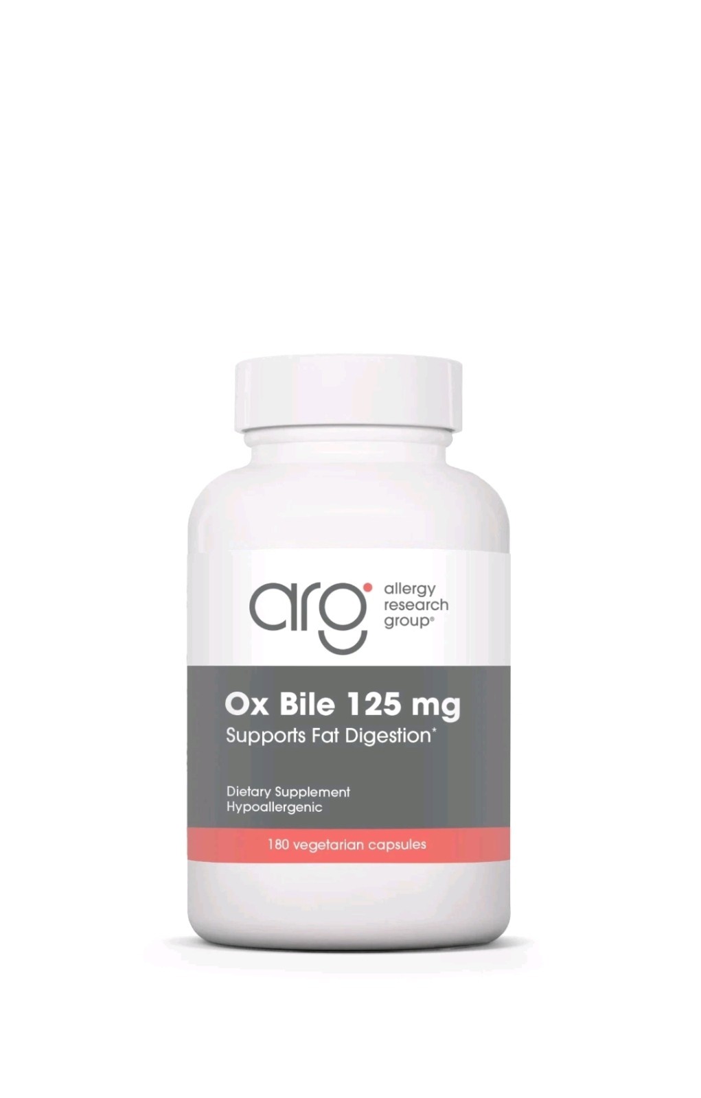 Ox Bile 125 mg, 180 Vegcaps Allergy Research Group Exp:01/2028 .#410