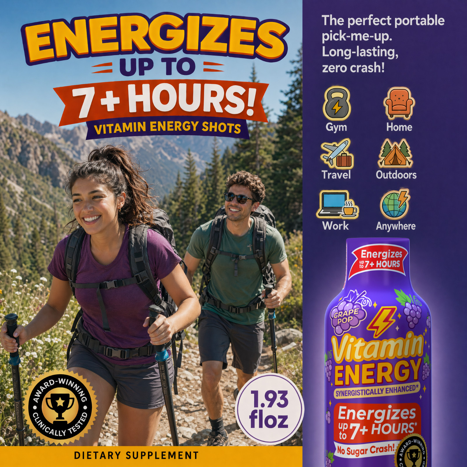 (48 Pack) Vitamin Energy® Mood+ Energy Shots, Clinically Proven