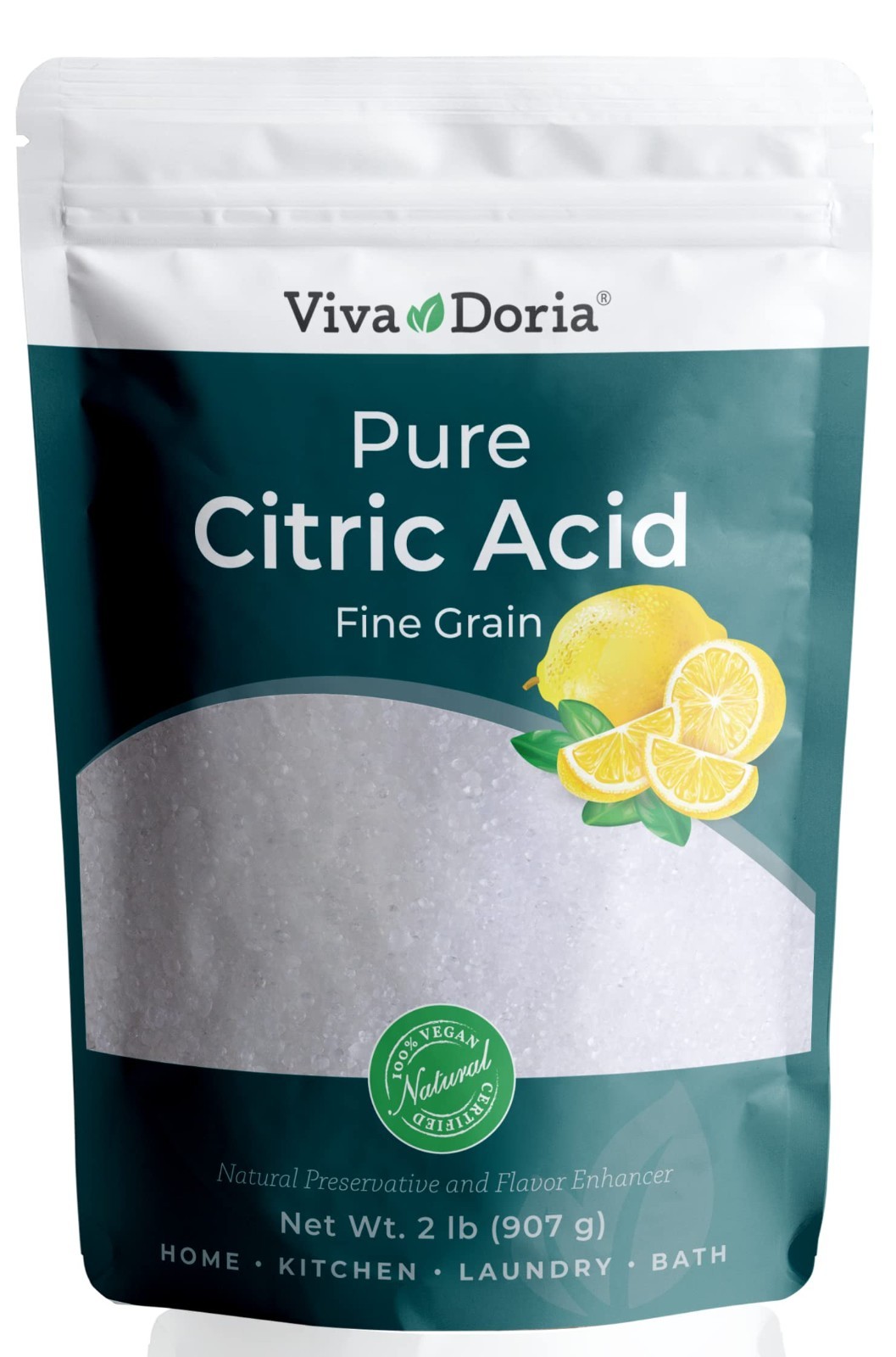 100% Pure Citric Acid, Food Grade, Fine Grain, 2 Lb (907 G)