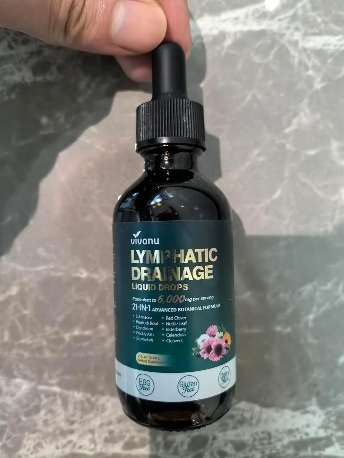 21-in-1 Lymphatic Drainage Drops for Liposomal, 6000mg Immune & Lymph System