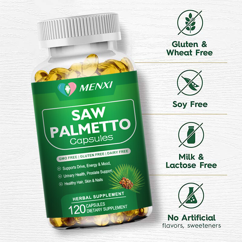 Saw Palmetto Extract Capsules for Men’s Prostate Health Wellness Supplement