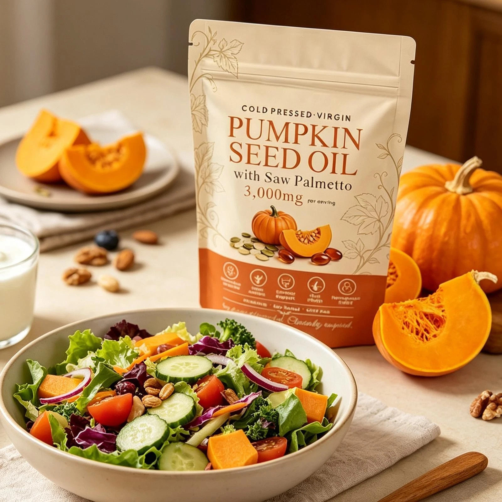 Everly Pumpkin Seed Oil with Saw Palmetto 300 Softgels Cold Pressed Pumpkin