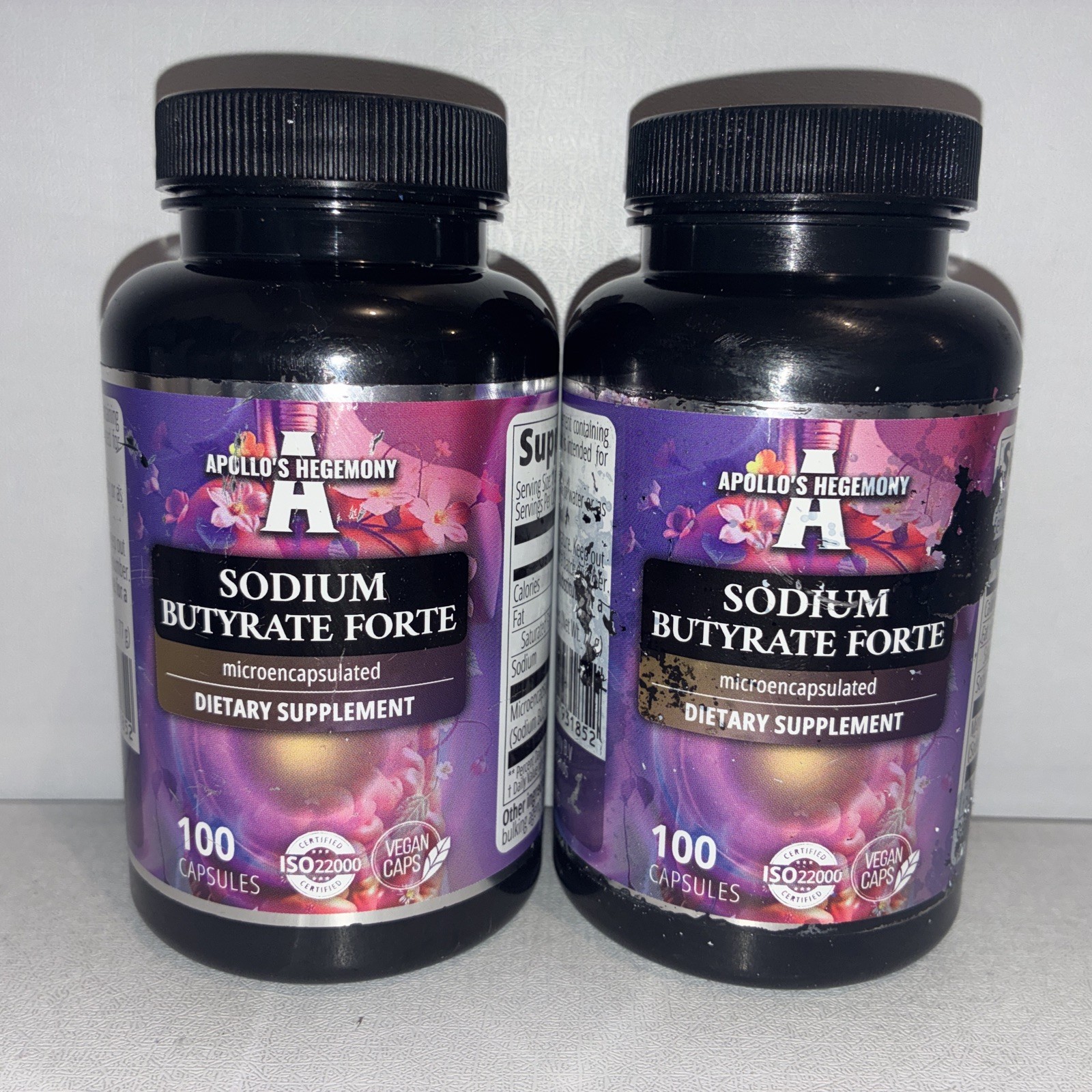 Lot Of 2- Sodium Butyrate Forte 400mg – 100 Vegan Caps Each/ Exp 07/2028/damaged