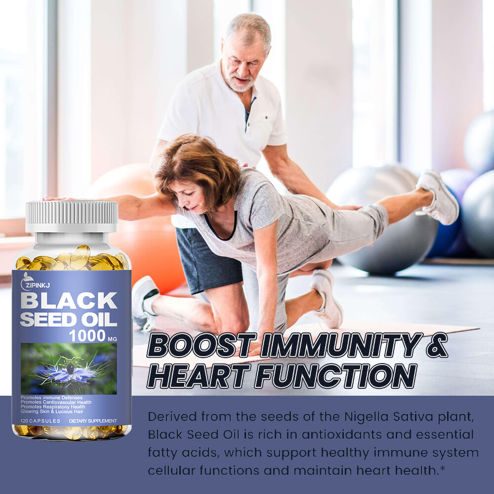 Black Seed Oil 120 Capsule Organic Cold Pressed Cumin Nigella Sativa Softgel Cap