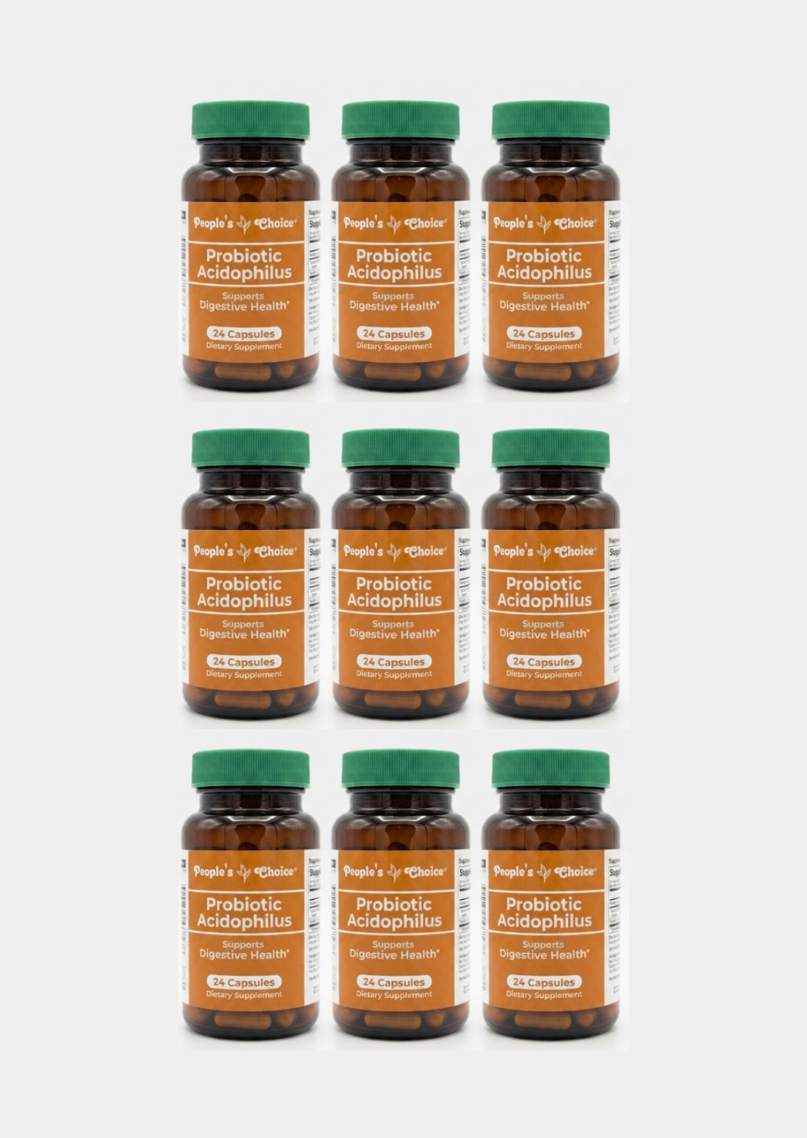 People’s Choice Probiotic Acidophilus 24 Capsules 9 Pack Digestive Health