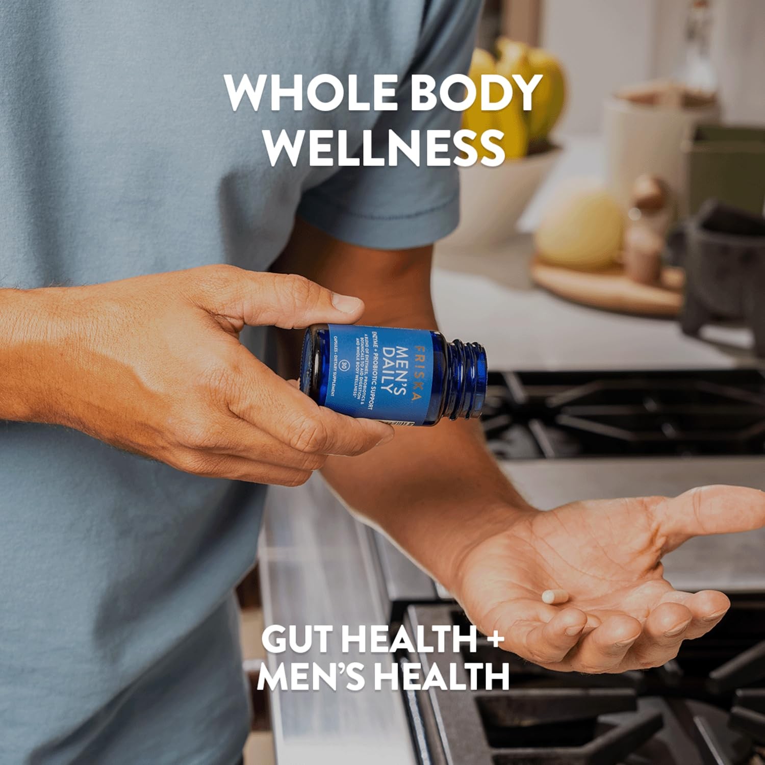 Friska Daily Digestive Enzymes with Probiotics for Men – Helps Break Down Pro…