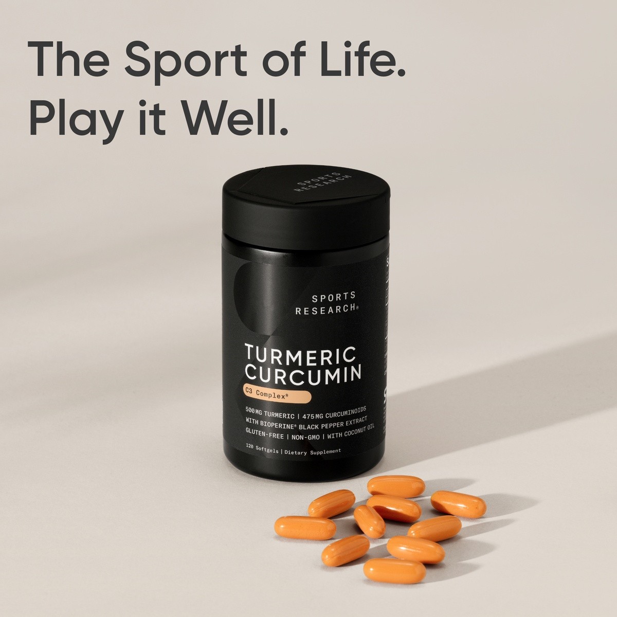 Turmeric Curcumin C3 500mg + Black Pepper Extract & Coconut Oil (60 Softgels)
