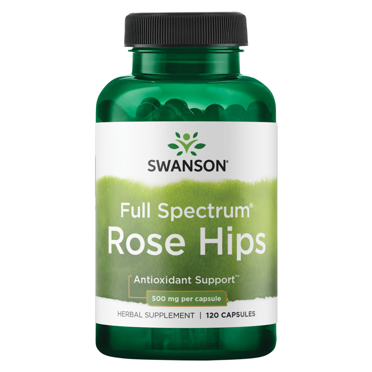 Swanson Rose Hips Capsules, 500 mg, 120 Count