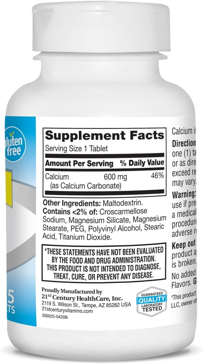 Calcium Supplement, 600 mg, 75 Count