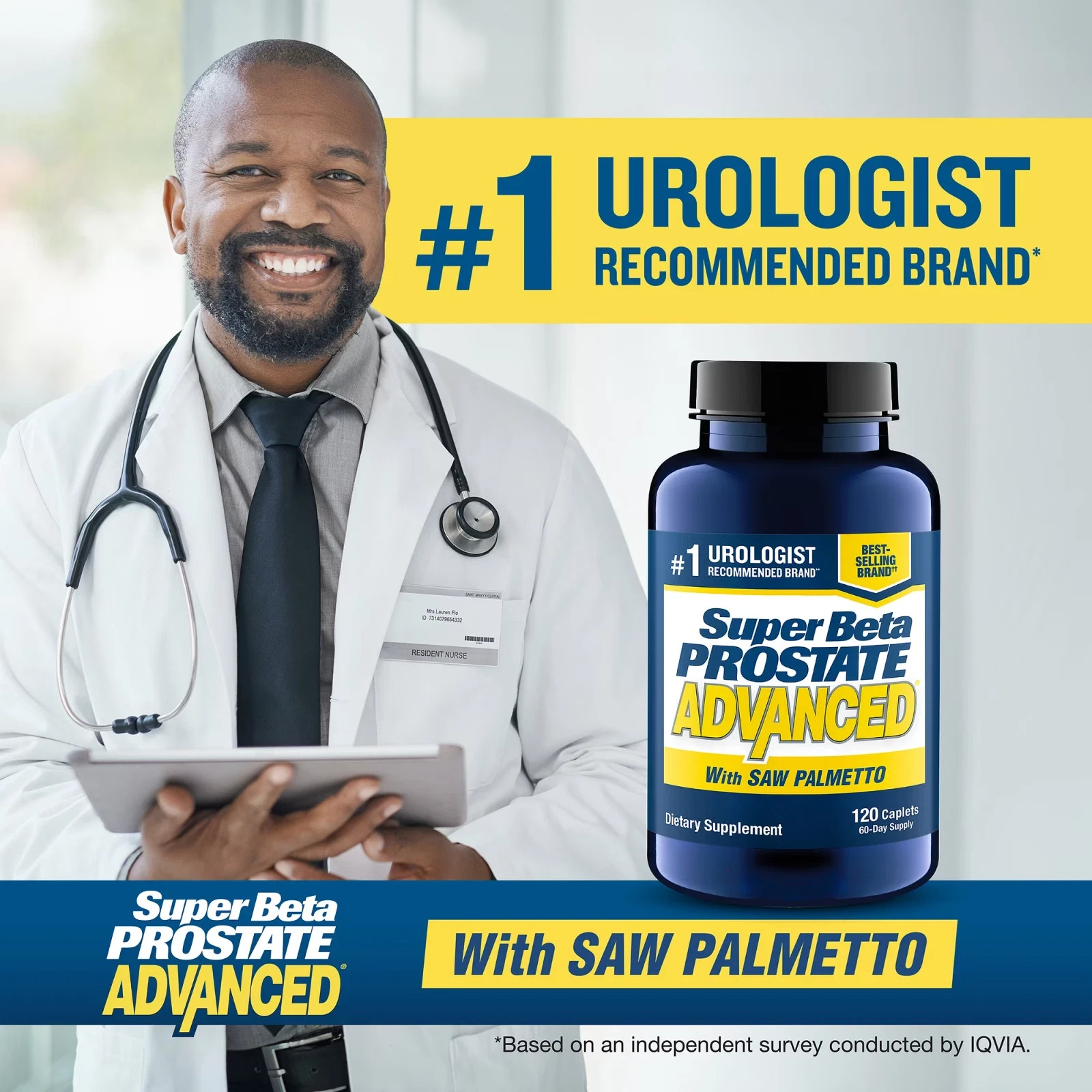 Super Beta Prostate Advanced with Saw Palmetto 120 Capsules Free Shipping