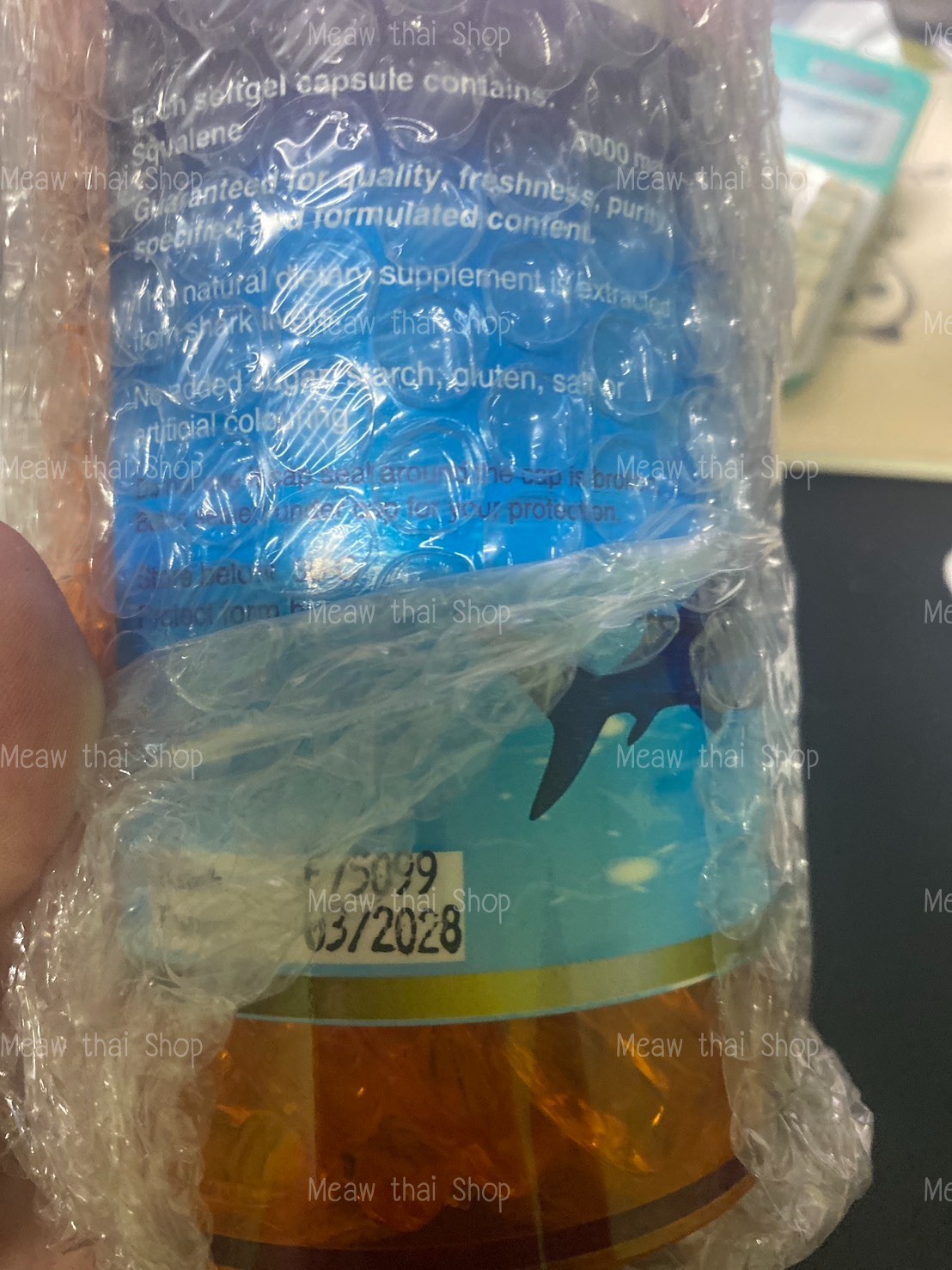 Deep Blue Squalene 5000 mg. Sea Shark Liver Oil 360 ​​Softgel Detoxify Toxin 1pc