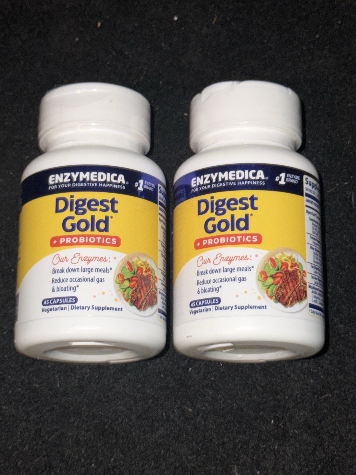 2 pack Enzymedica Digest Gold Digestive Supplement 45 caps x2 SEALED Exp 10/2026