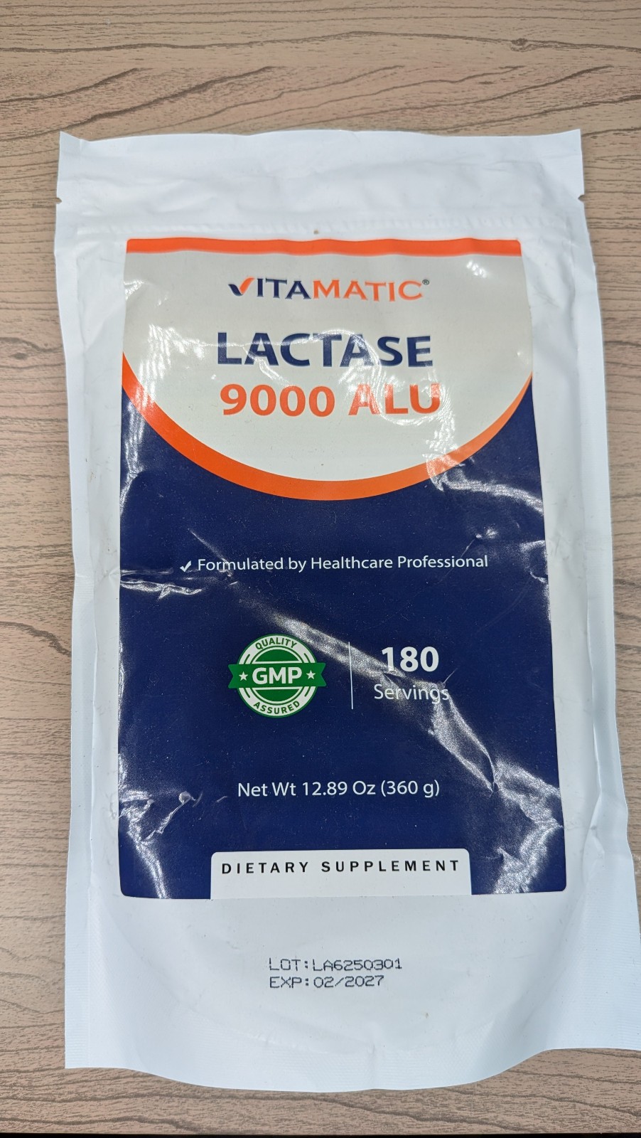 Vitamatic Lactase Enzyme Powder ~ 9000 ALU Per Serving ~ 180 Servings ~ 12.89 Oz