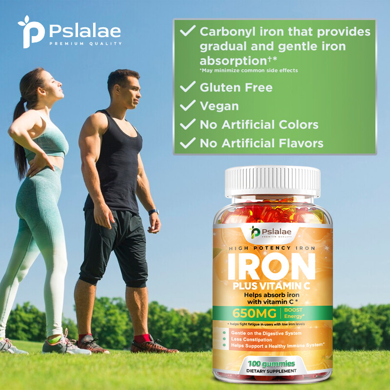 Iron Supplements 650mg – with Vitamin C – Absorbs Easily Raise Hemoglobin Levels