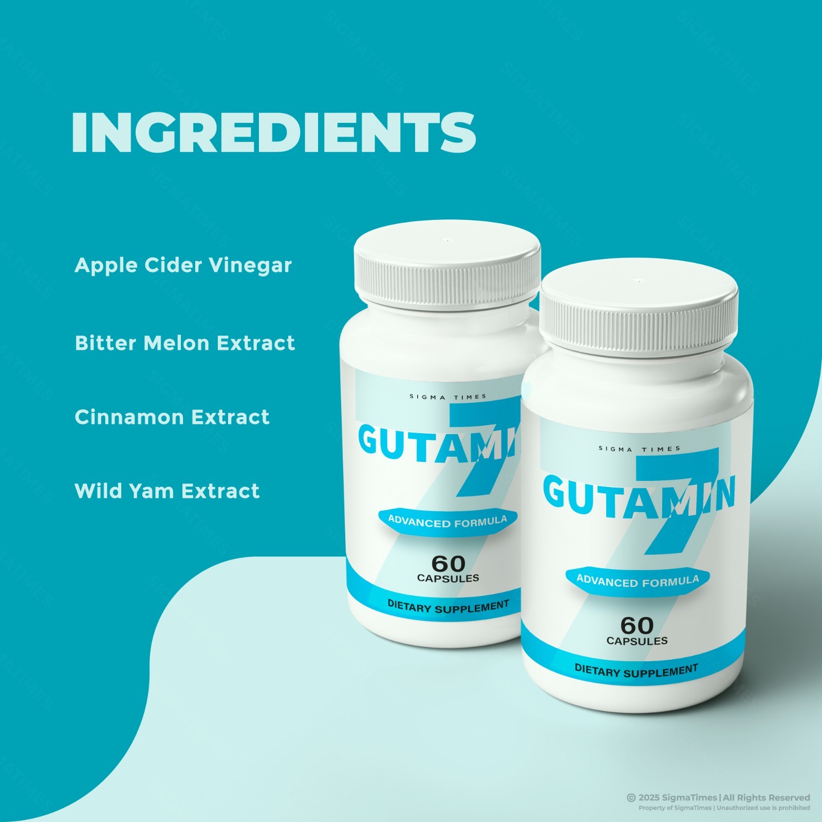 Gutamin 7 Capsules – Digestive Support, Gut Comfort & Balance Supplement -5 Pack