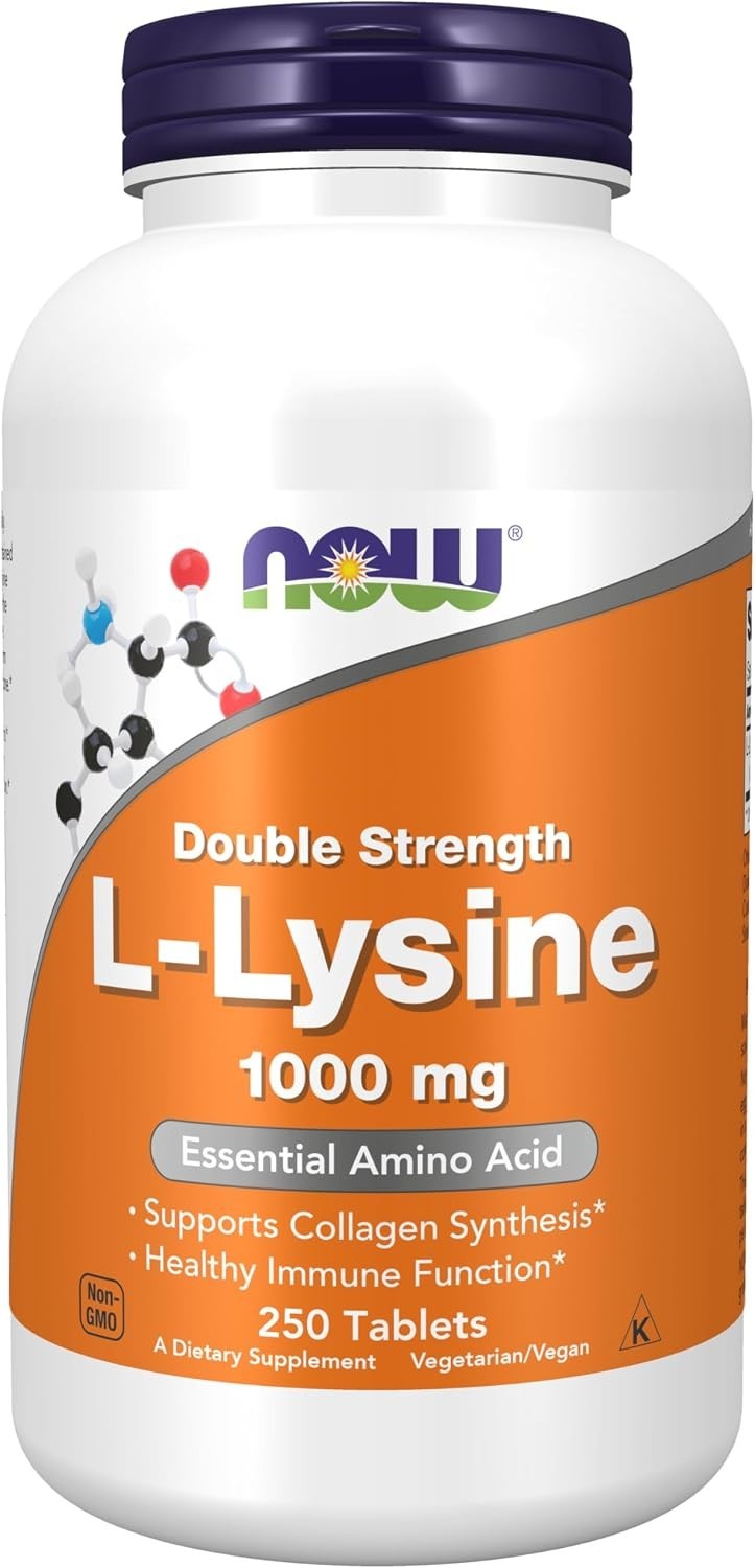 Now Foods, L-Lysine, Double Strength 1000 mg, 250 Tabs Factory Sealed Quick Ship