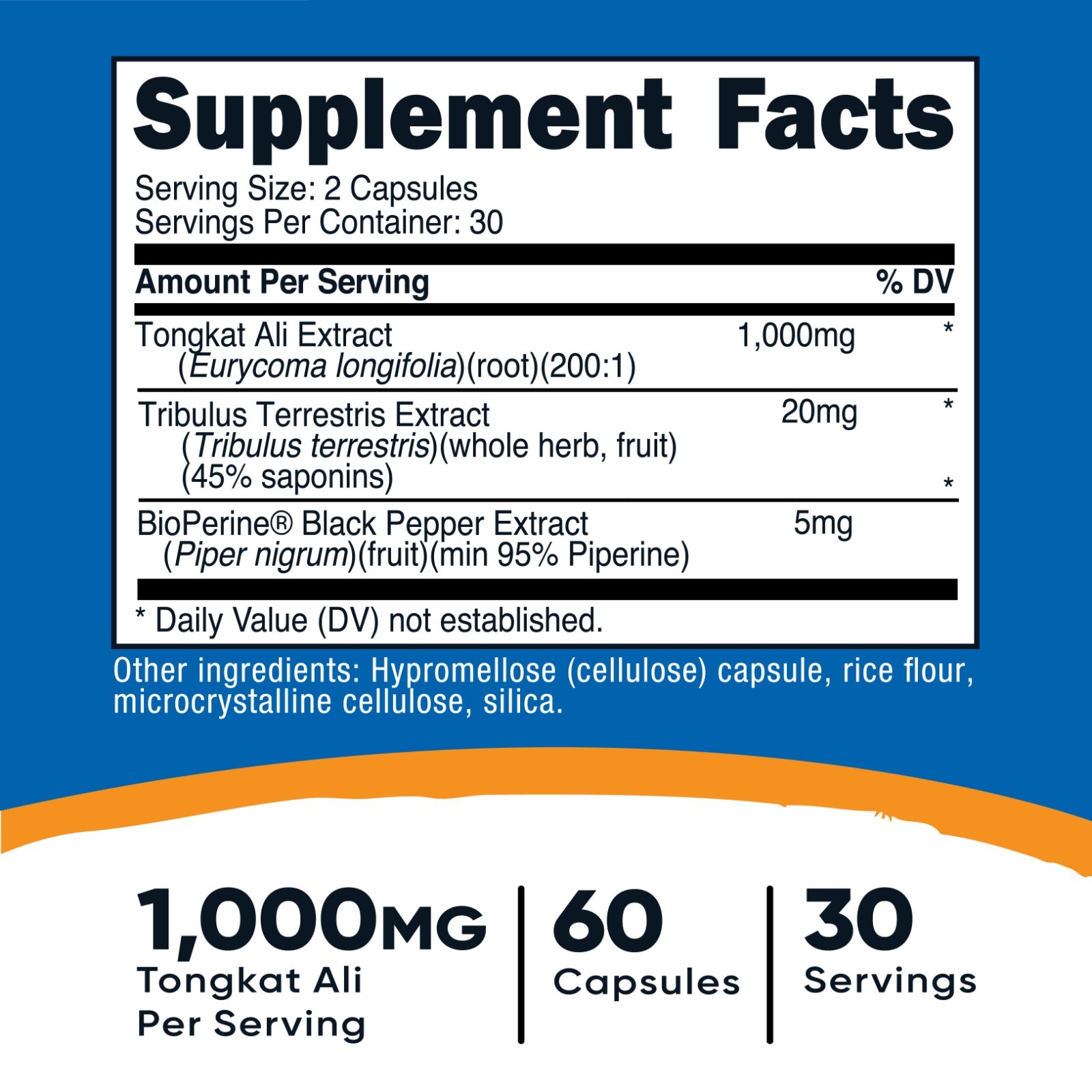 Nutricost Tong-kat Ali 500mg, 60 Capsules 200:1 Extract