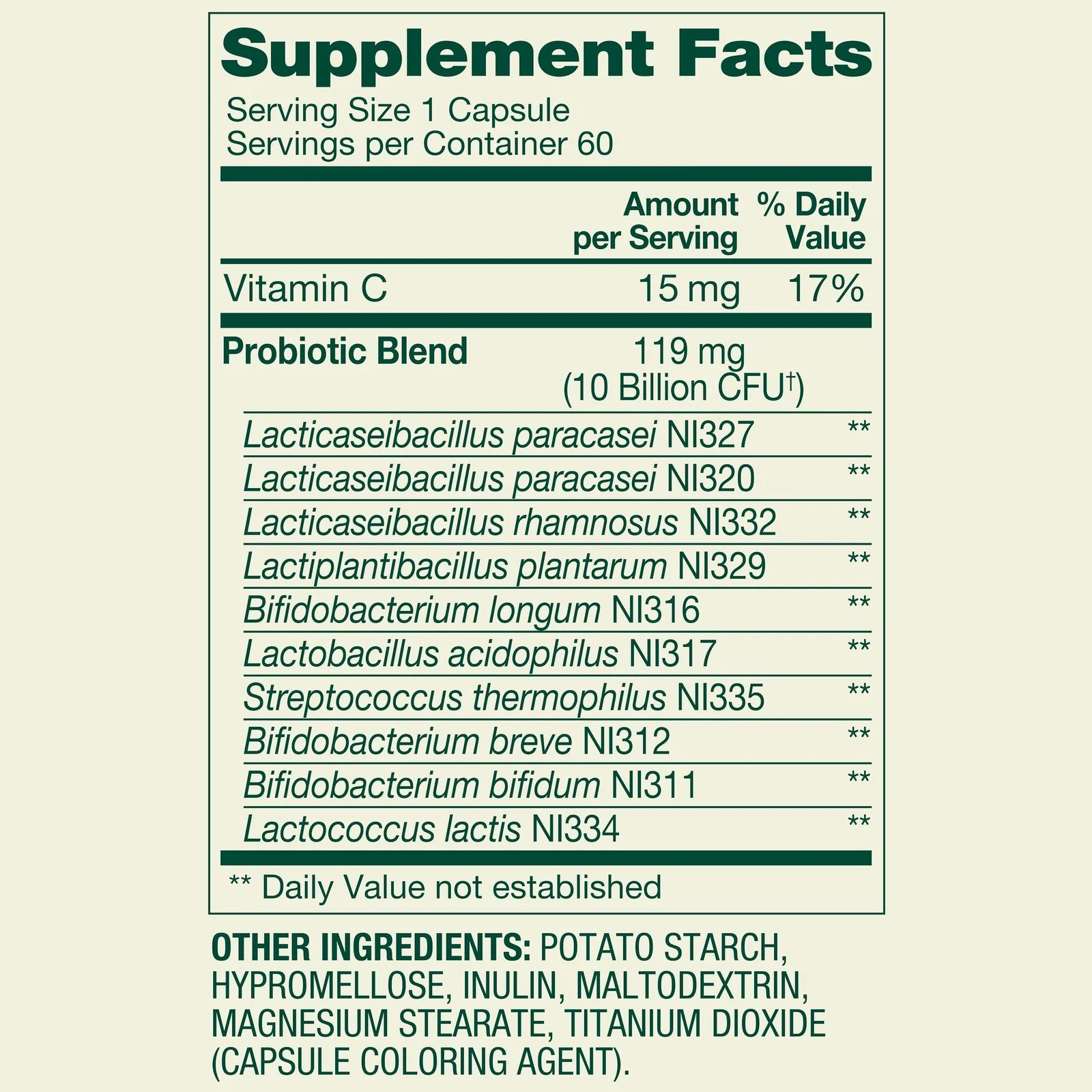 Spring Valley Extra Strength Probiotic 10 Billion CFU 2 Pack 60 Capsules