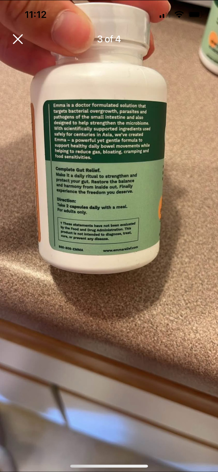 Emma gut dietary supplement; brand new; original packaging; 3 bottles