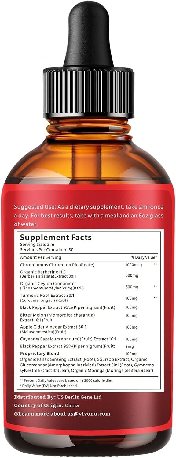 Liposomal Berberine Liquid Drops with Ceylon Cinnamon for Enhanced Wellness
