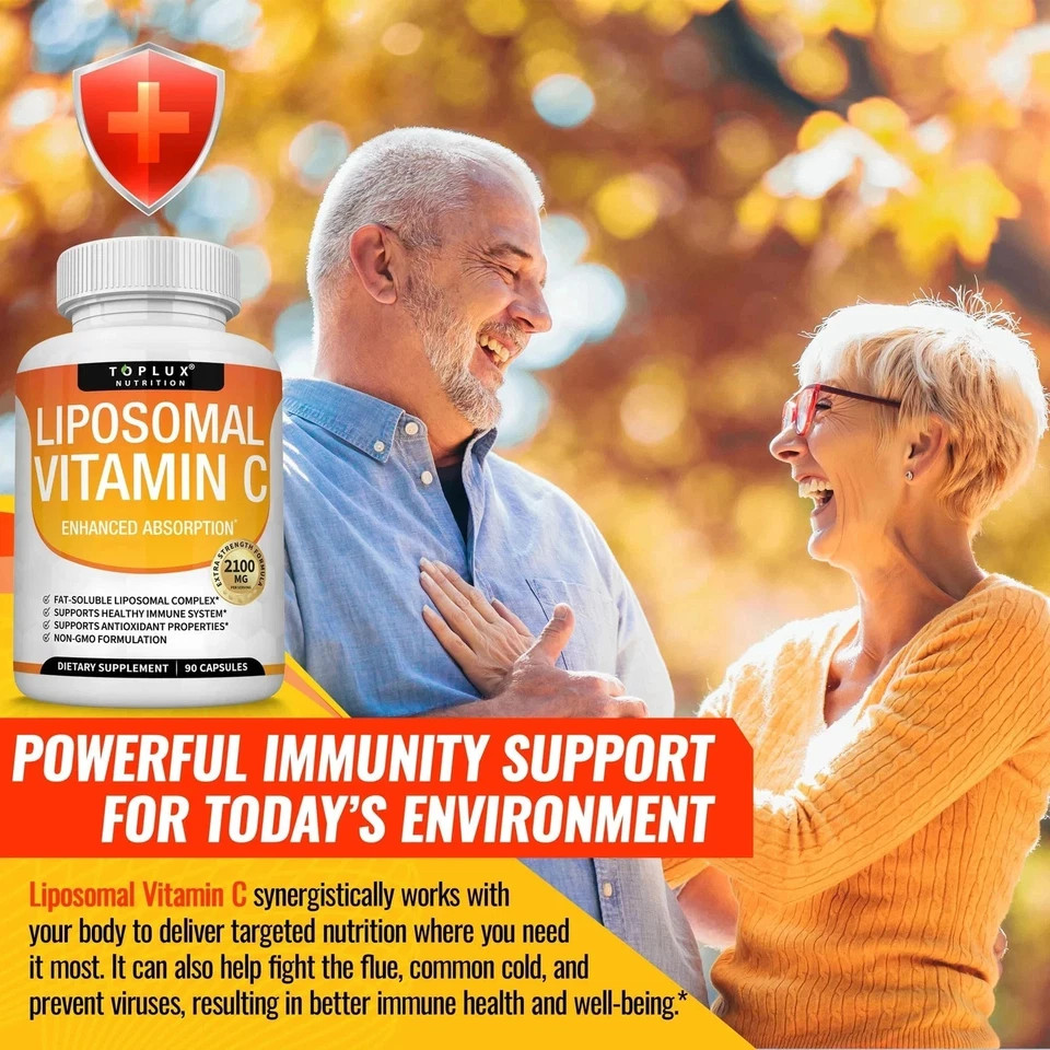 Liposomal Vitamin C 2100mg High Absorption Fat Soluble VIT C – Immune Support…