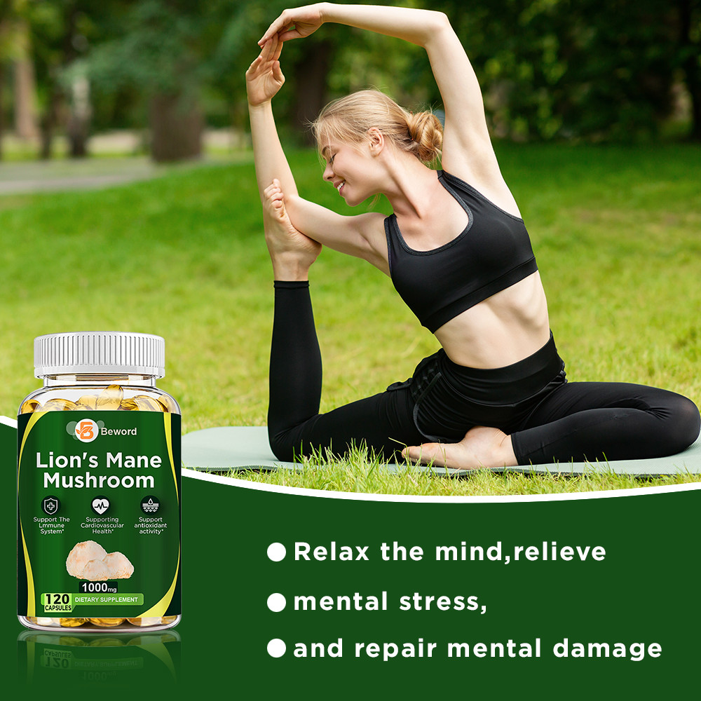 1000Mg Organic Lions Mane Mushroom Nootropic Brain Memory Focus Immune Support
