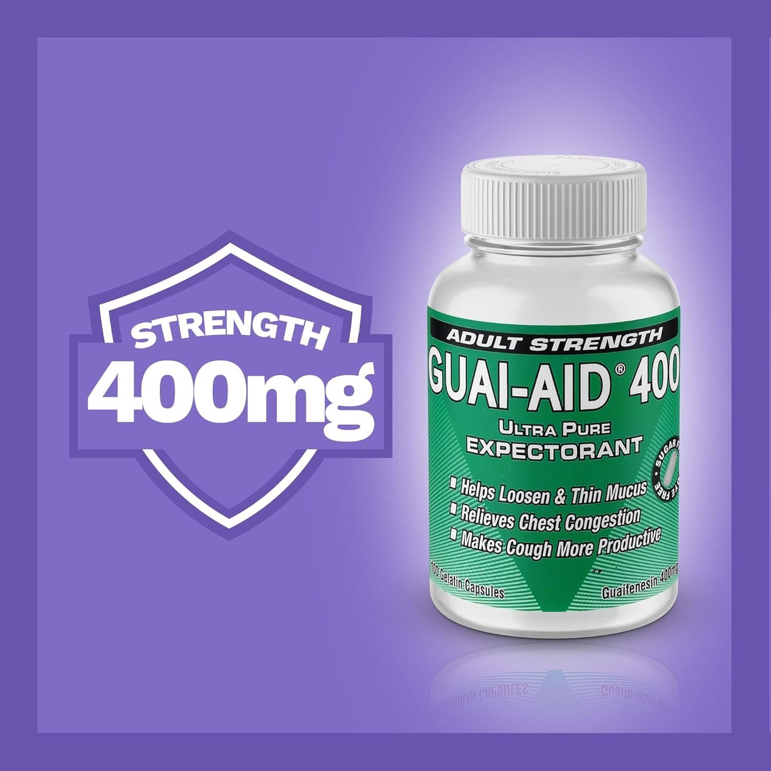 Ultra-Pure Guaifenesin Capsules – 400mg, 100 Count for Fast Allergy Relief