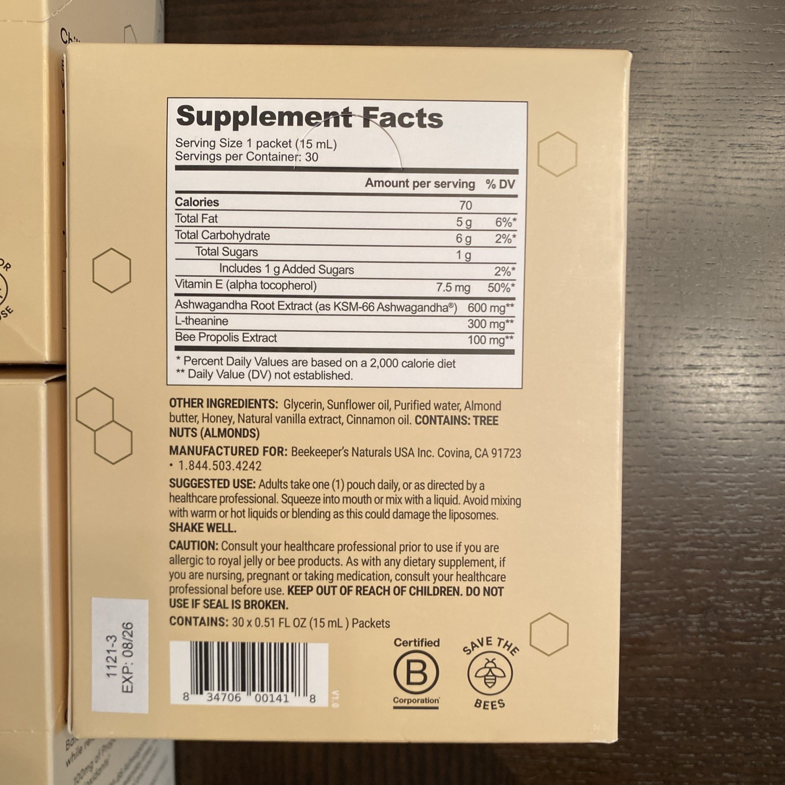 3 Boxes Beekeepers Naturals PROPOLIS STRESS SUPPORT Holistic #90 packs NEW